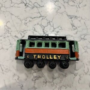 Vintage Cast Iron Trolly Train Car Decor